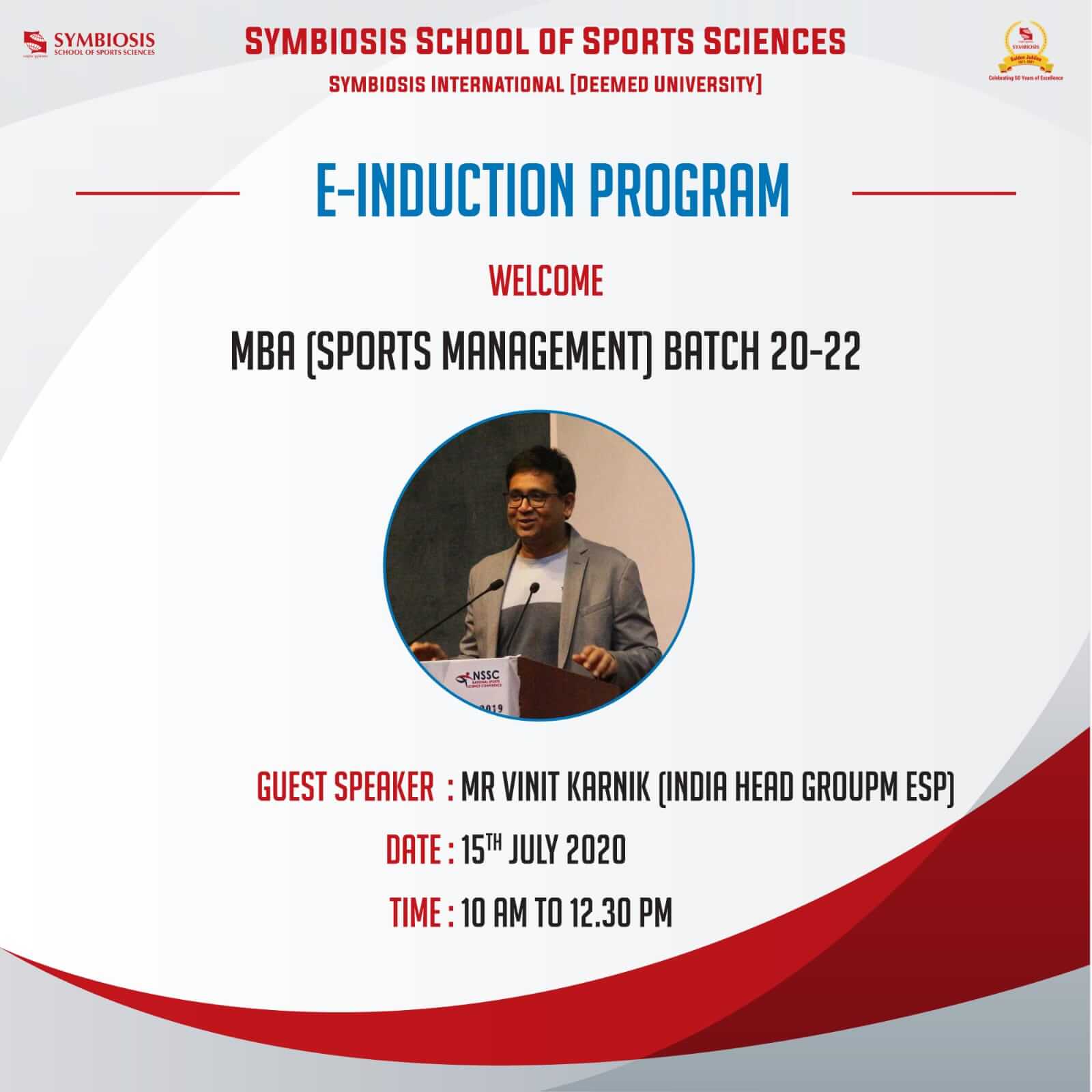 Symbiosis SSSS - Events - E Induction Program